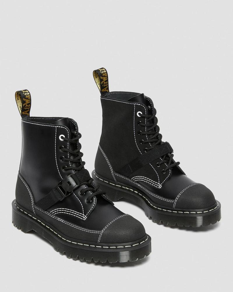 Black Men's Dr Martens 1460 Tech Made in England Leather Lace Up Boots | CA 538XYU